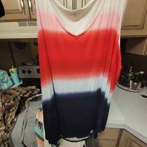 Maurices Red and Blue Ombre Women's Top